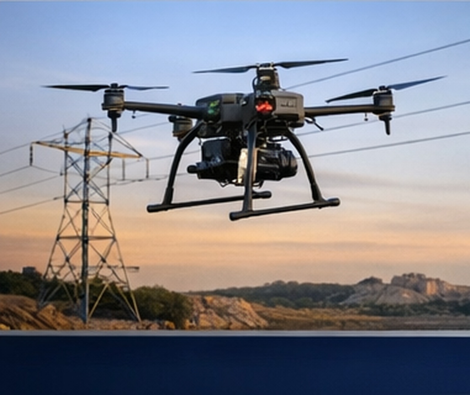 Industrial multirotor aircraft operating near utility infrastructure