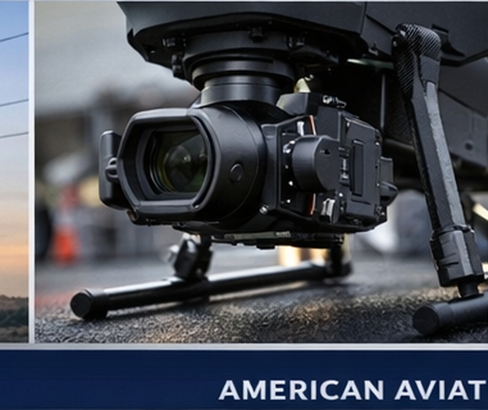 High-end payload and sensor camera detail on an enterprise multirotor aircraft